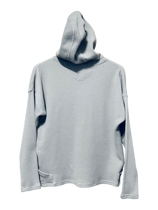Carhartt Waffle Knit Hoodie Relaxed Fit Pullover Gray Kangaroo Pocket L - Picture 3 of 7